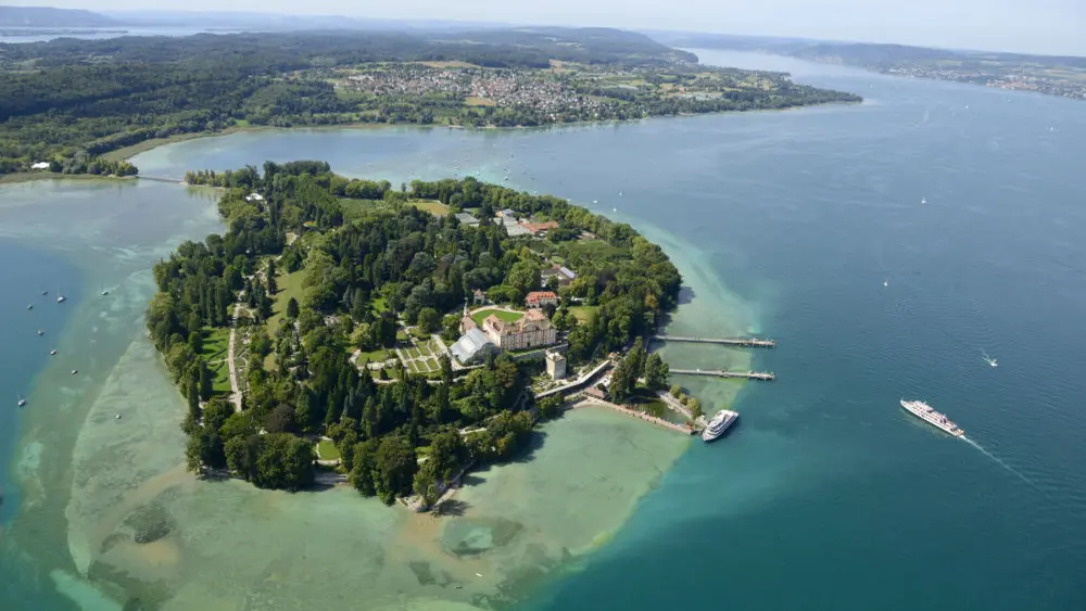 Luftaufnahme der Insel Mainau