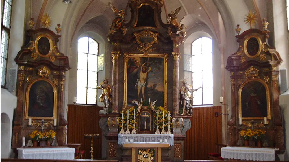 Altarraum der Pfarrkirche St. Sebastian in Ramsau