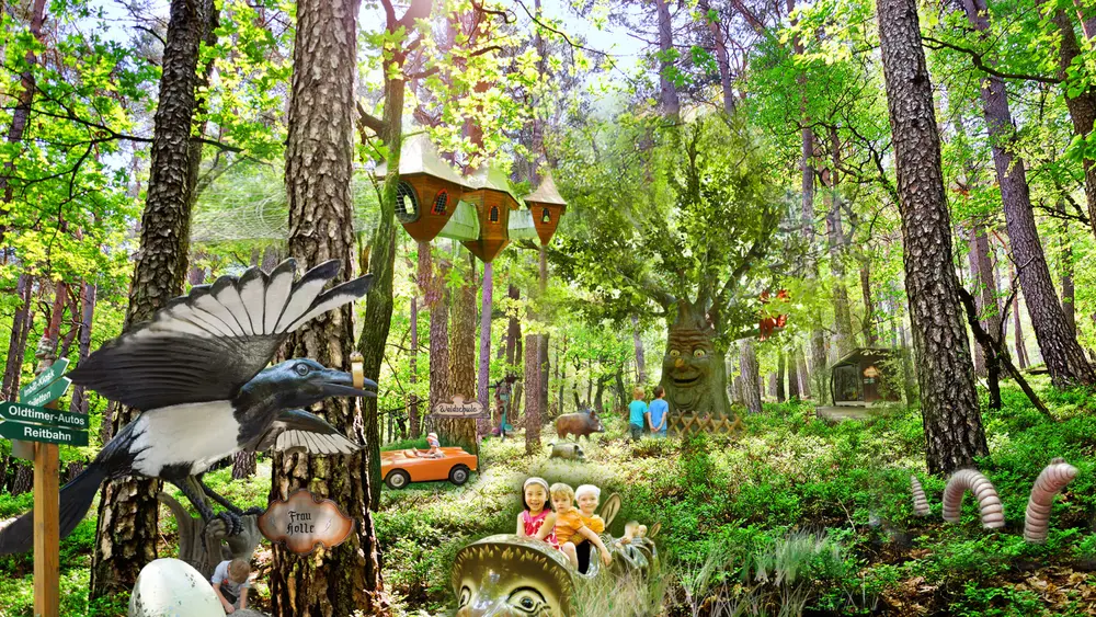 Fahrgeschäfte und viele Märchenfiguren erwarten die Familien im Freizeitpark im Isartal