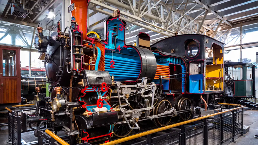 Lokomotive der Brüniglinie im Verkehrshaus der Schweiz