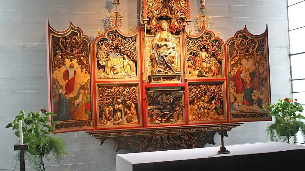 Reich verzierter Gnadenaltar in der Gnadenkapelle im Kloster Mehrerau