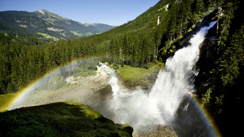Blick auf die Krimmler Wasserfälle