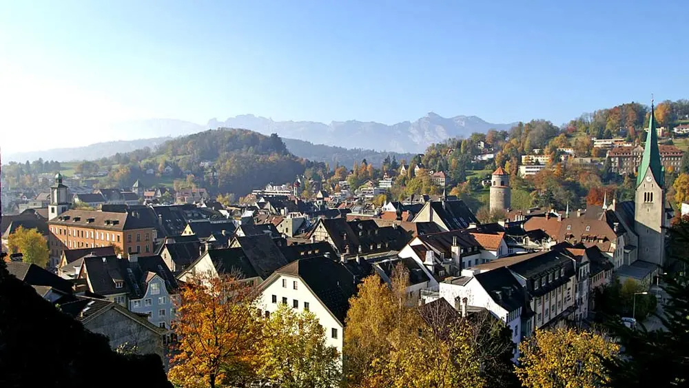 Blick von der Schattenburg über die Altstadt von Feldkirch