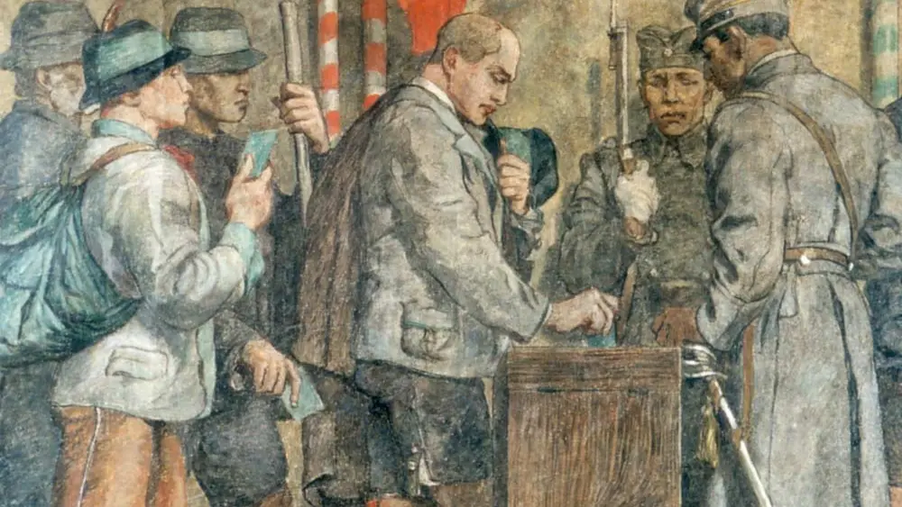 Fresko der Kärntner Volksabstimmung im Bezirksheimatmuseum Völkermarkt