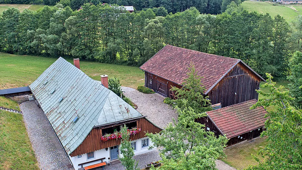 Luftaufnahme des Voithenberghammers in Furth im Wald