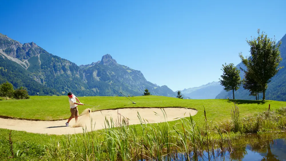 Spieler auf dem Golfplatz Bludenz-Braz