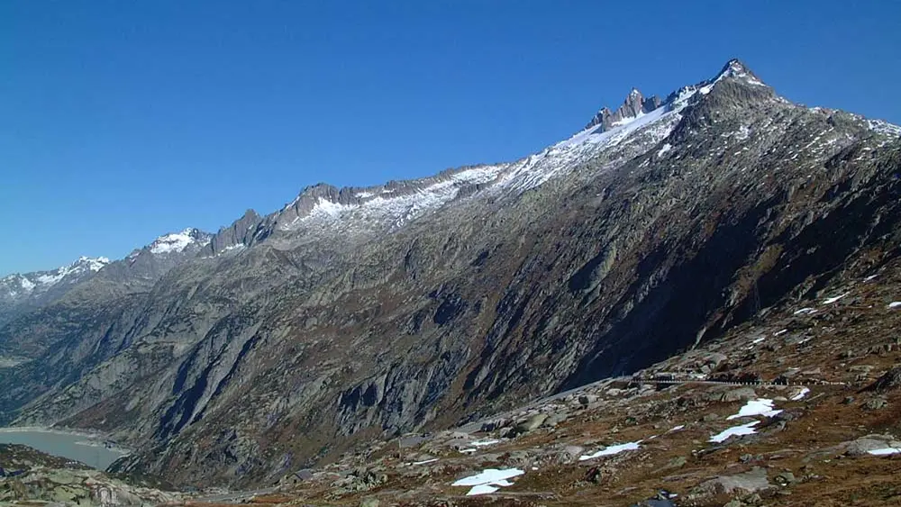 Blick auf den Grimselpass bei Meiringen