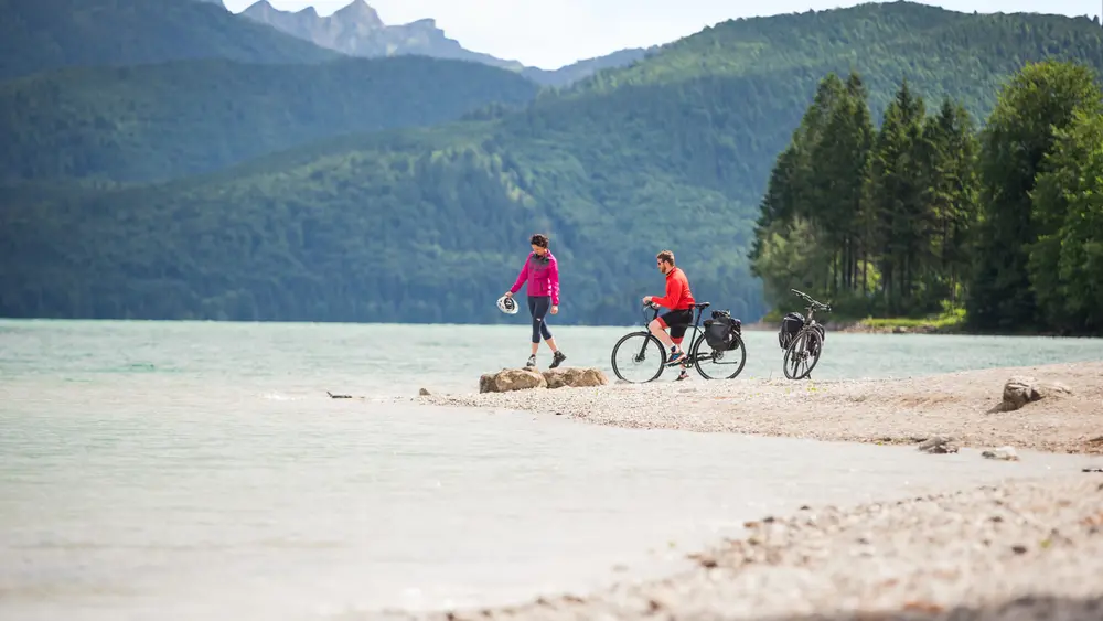 Radfahrer am Walchensee