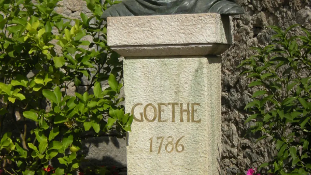 Goethe-Büste in der Scaligerburg Malcesine