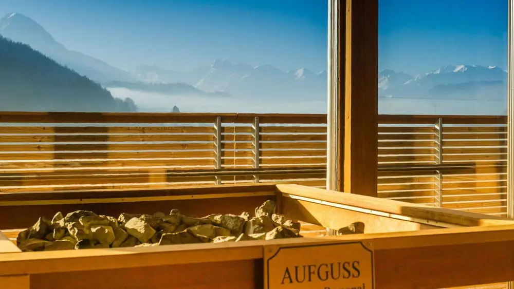 Die Panoramasauna im Freizeitbad Wonnemar in Sonthofen