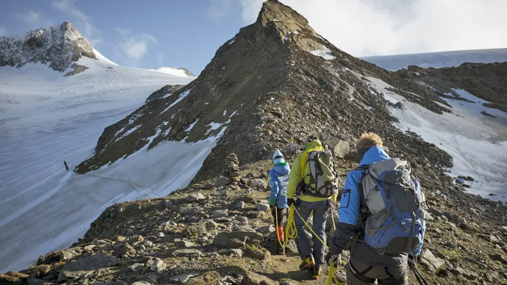 Bergsteiger auf dem Weg zum Großvenediger