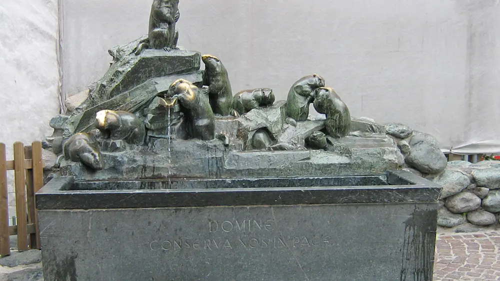 Murmeltierbrunnen in Zermatt