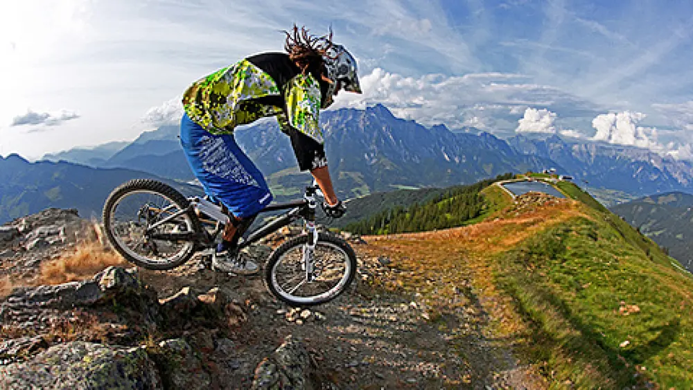 Mountainbiker im Bikepark Leogang
