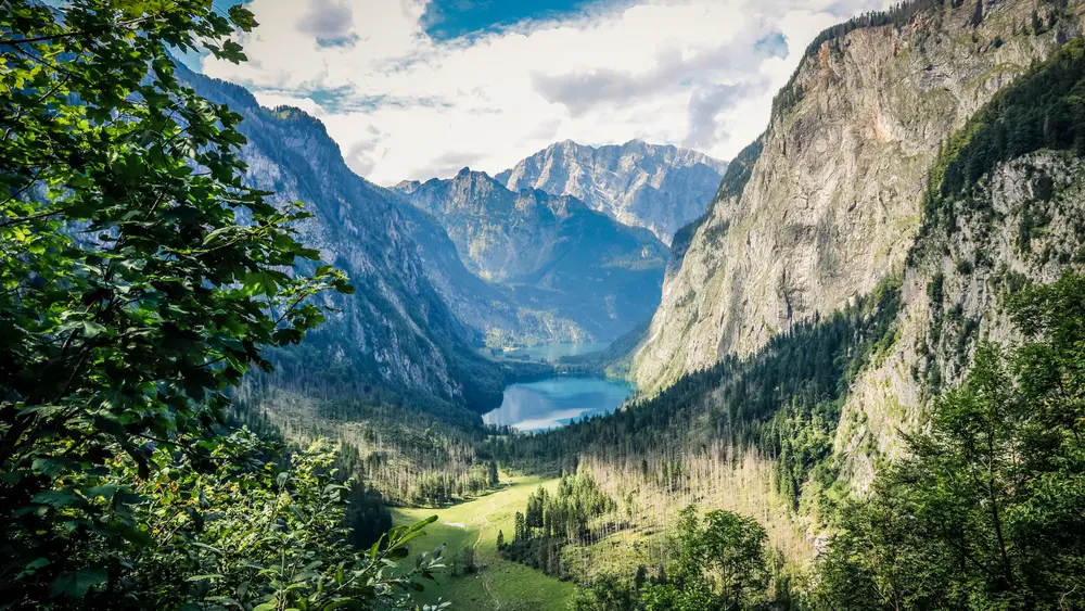 Blick vom Röthsteig zu Obersee ud Königssee