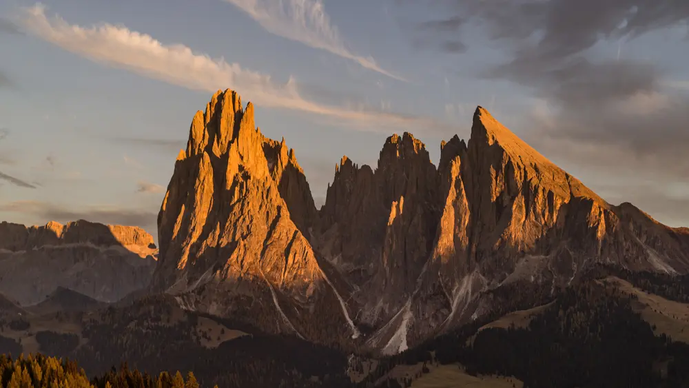 Blick auf die Langkofel-Gruppe/ Sasso Lungo