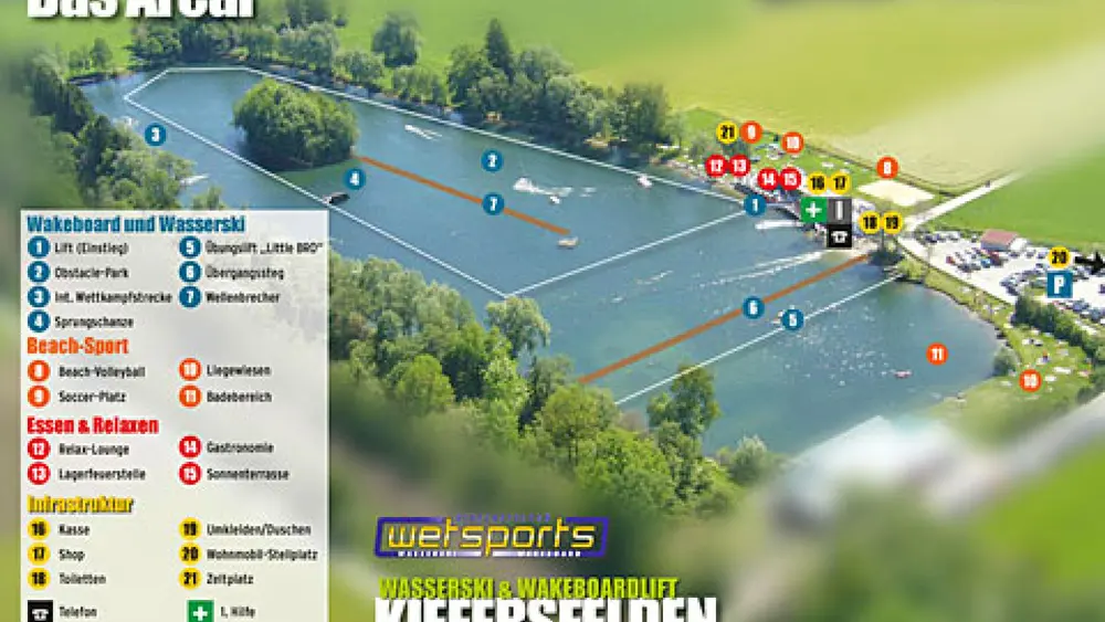 Übersichtsplan der Wasserskianlage Kiefersfelden
