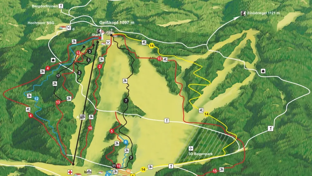Strecken im Bikepark Geisskopf