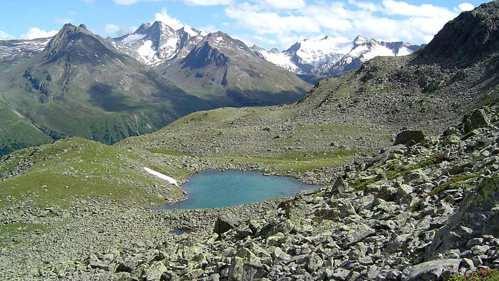 Nedersee, im Hintergrund der Gurgler Kamm