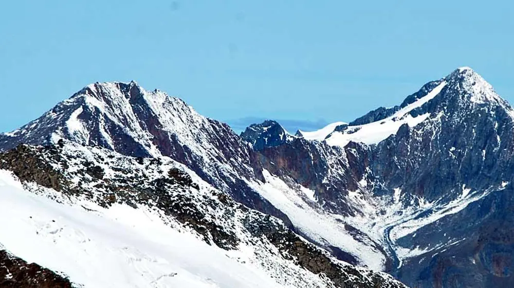 Blick auf den Hinteren und Vorderen Brochkogel von Südosten aus