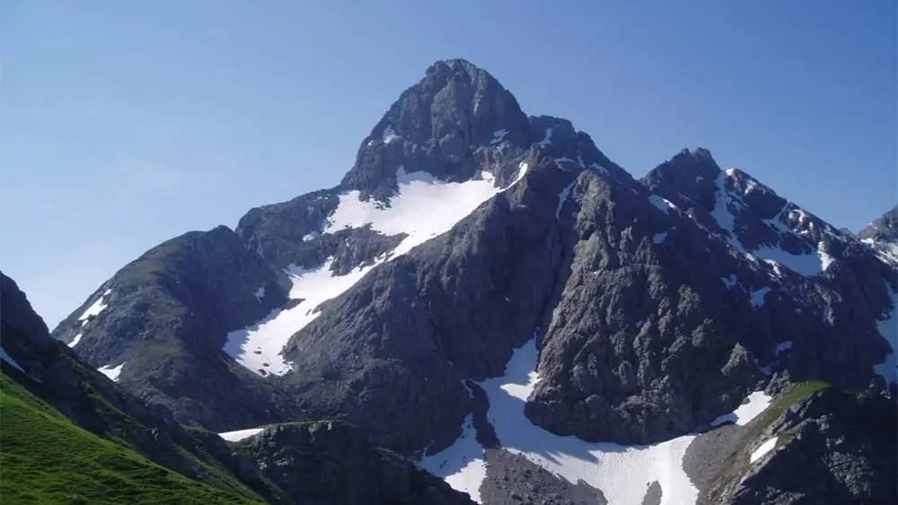 Blick zur Trettachspitze bei Oberstdorf