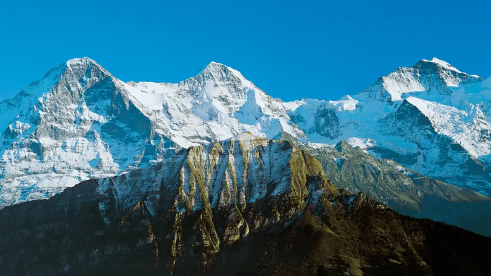 Blick auf Eiger, Mönch und Jungfrau