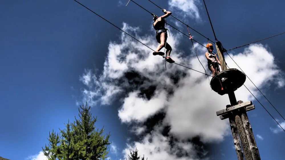 Die Kletterplattformen von unten