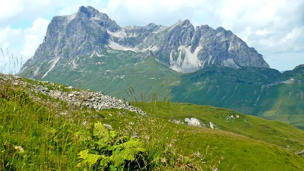 Blick auf die Südflanke des Großen Widdersteins bei Warth