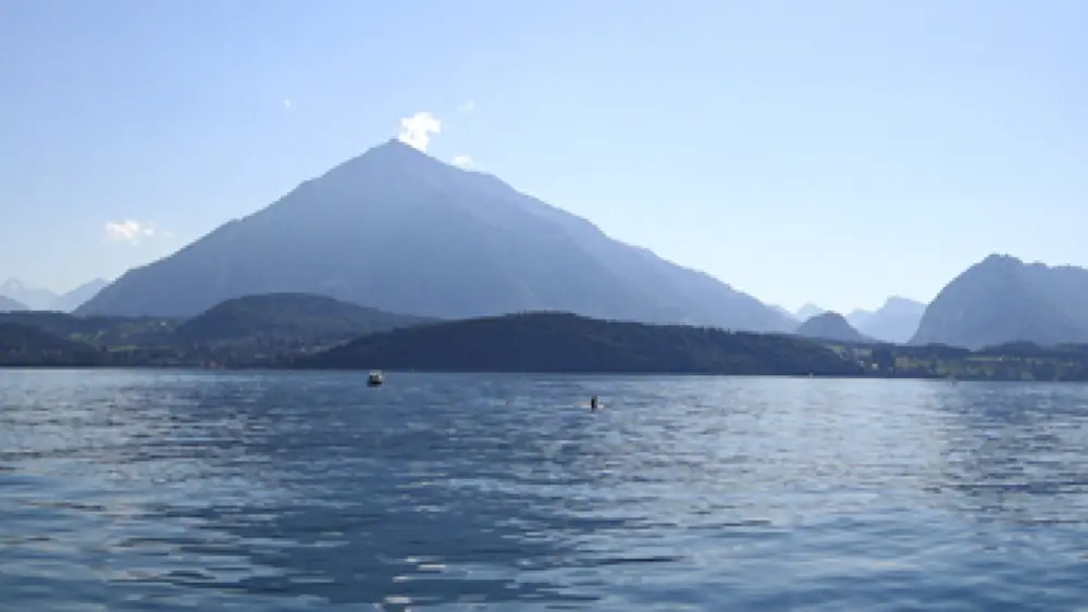 Blick auf den Niesen vom Thunersee