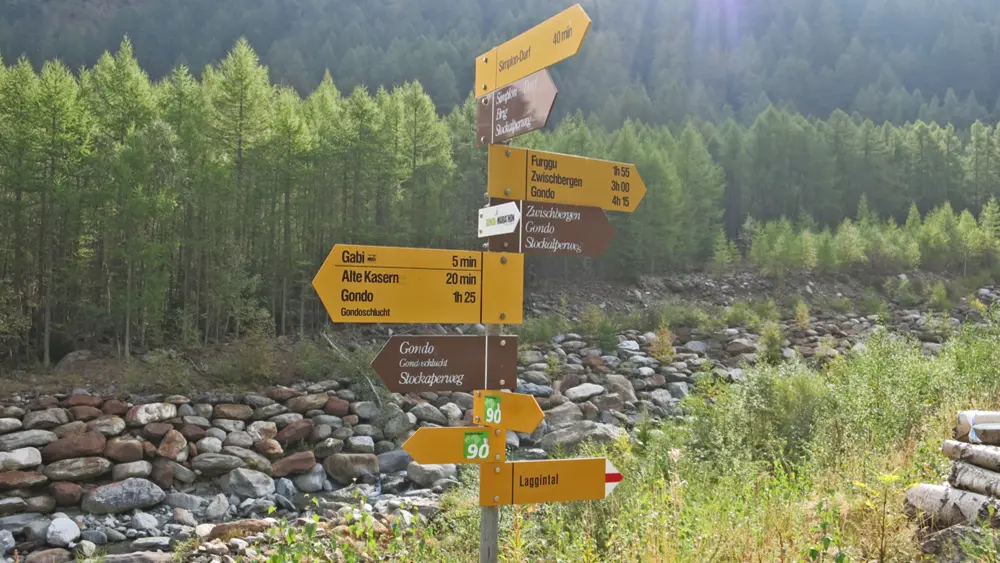 Hinweisschild an der Via Stockalper