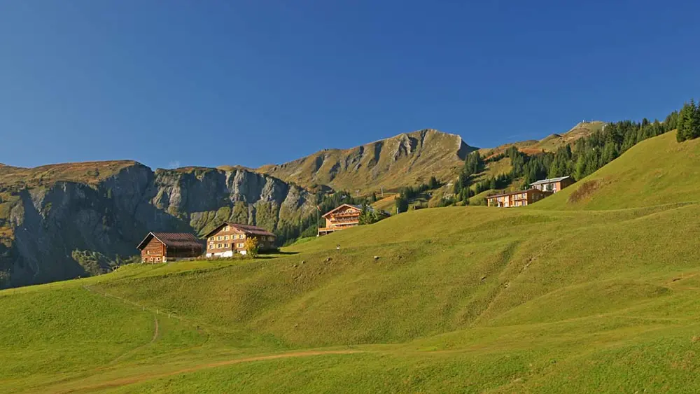 Blick vom UGA-Express zum Hochblanken bei Damüls