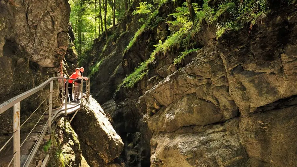 Blick in die Schluchten der Starzlachklamm bei Sonthofen