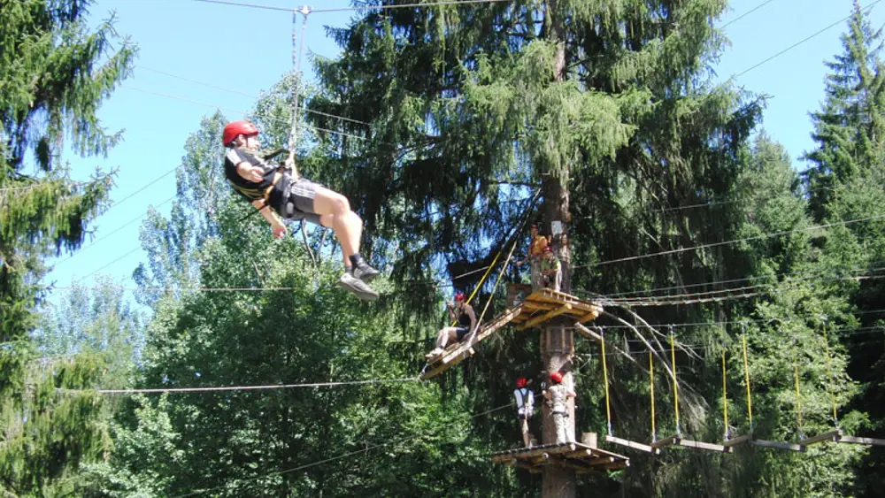 Auf der Zipline kann man die Füße und natürlich auch die Seele baumeln lassen!