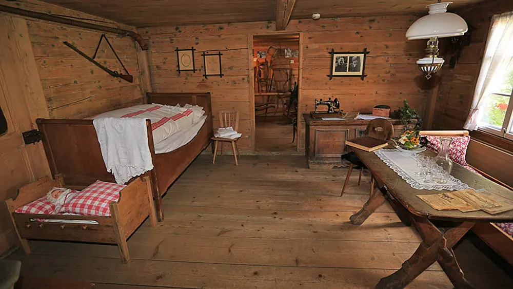 Wohnschlafzimmer im Talmuseum Lauterbrunnen