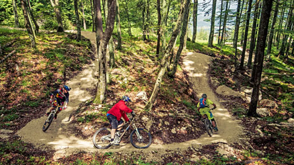 Biker auf dem Flow Country Trail in Petzen