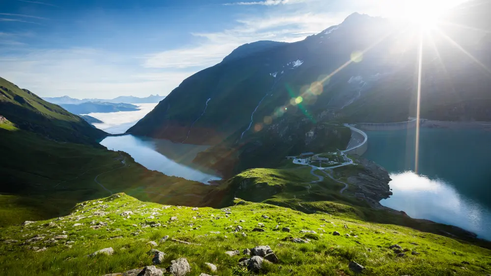 Blick auf die Hochgebirgsstauseen Kaprun