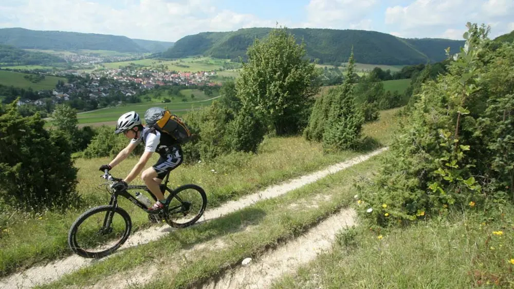 Biker auf der Schwäbischen Alb