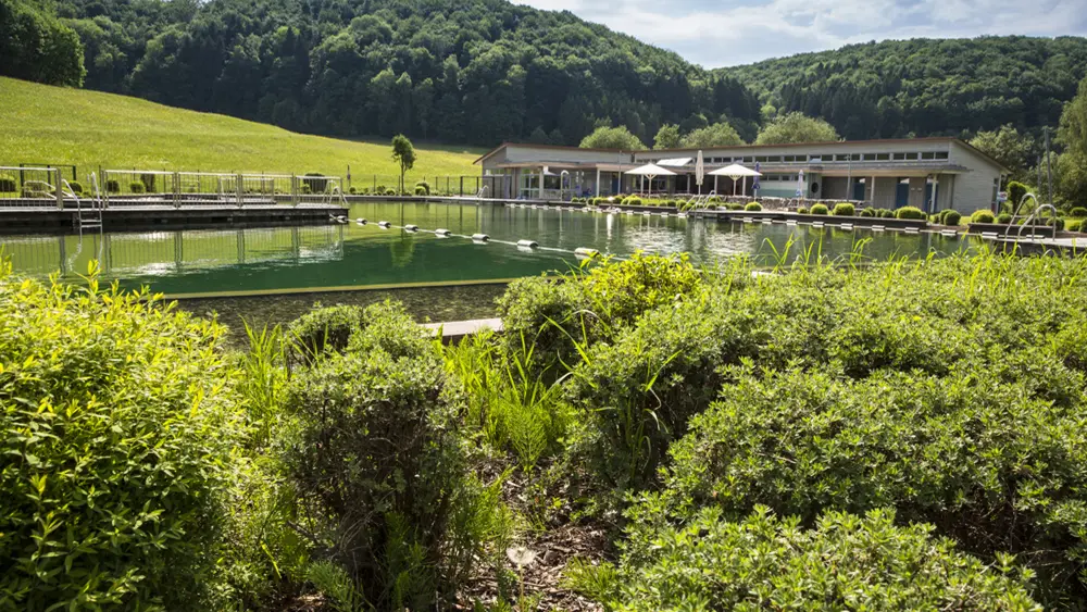 Blick auf das Becken im naturbad Albstadt
