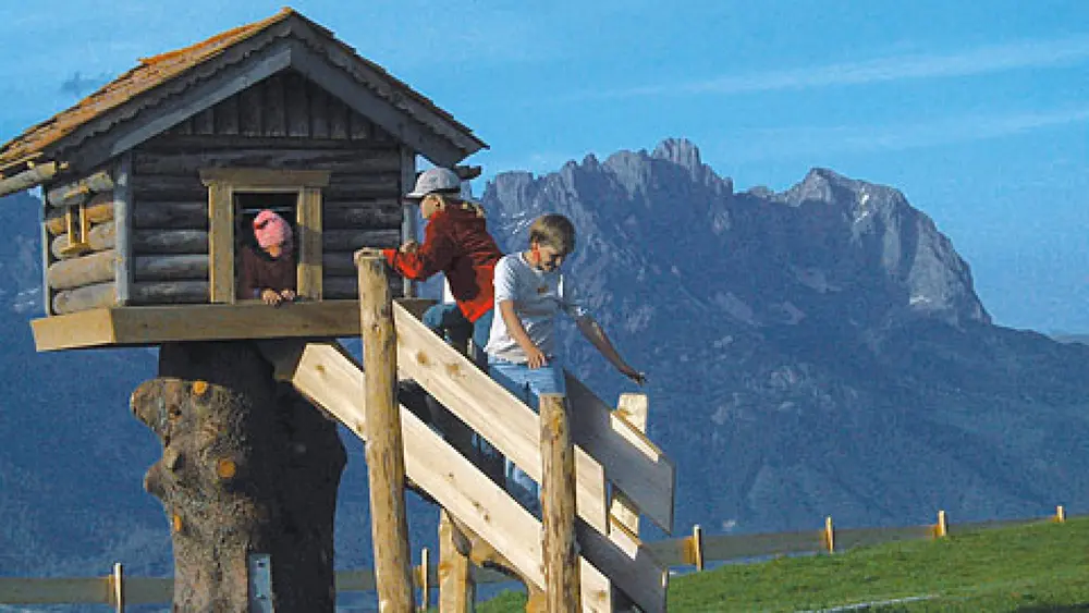 Kinder im Baumhaus der Kaiserwelt Scheffau