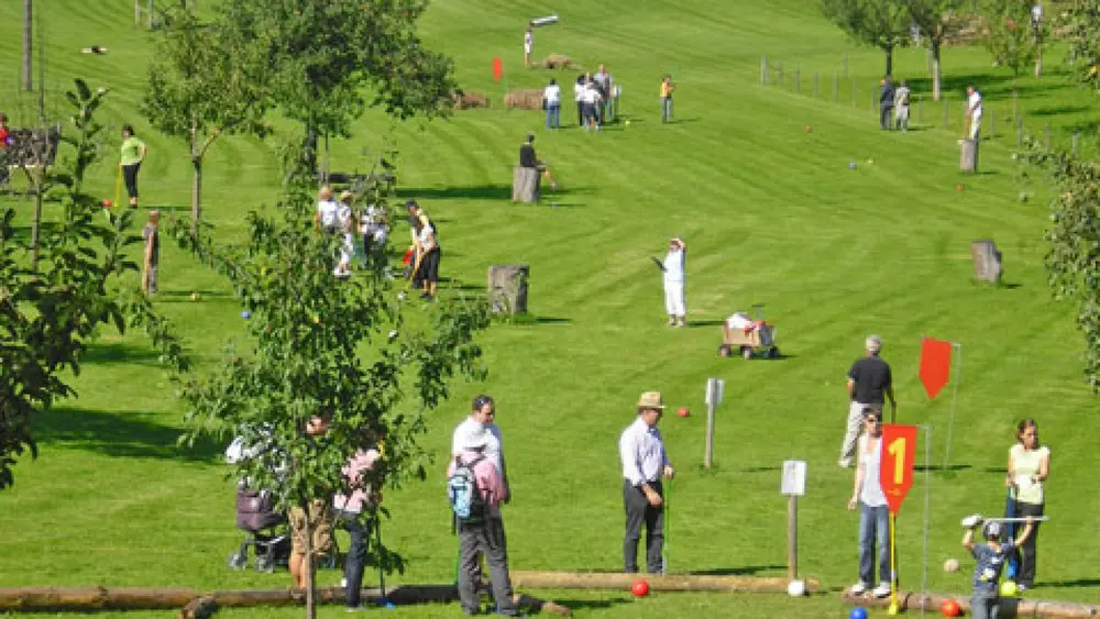 Spieler beim Bauengolf Samerberg