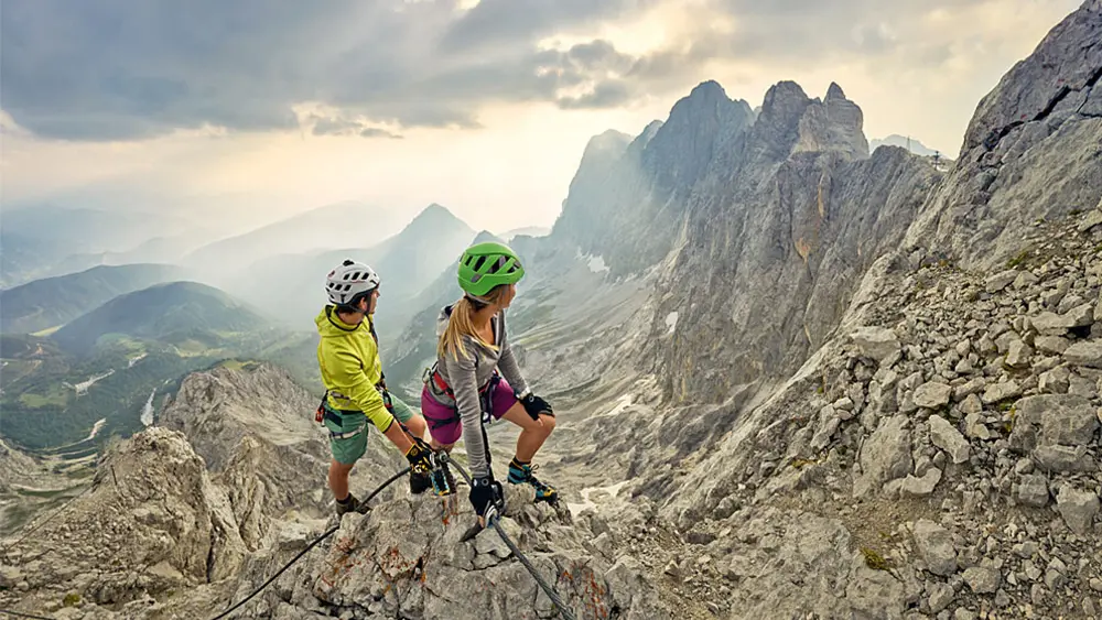 Kletterer am Dachsteinmassiv