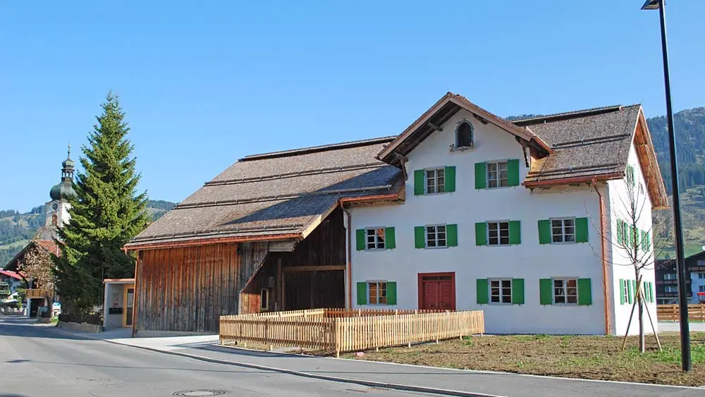 Blick auf das Felixe Minas Haus in Tannheim