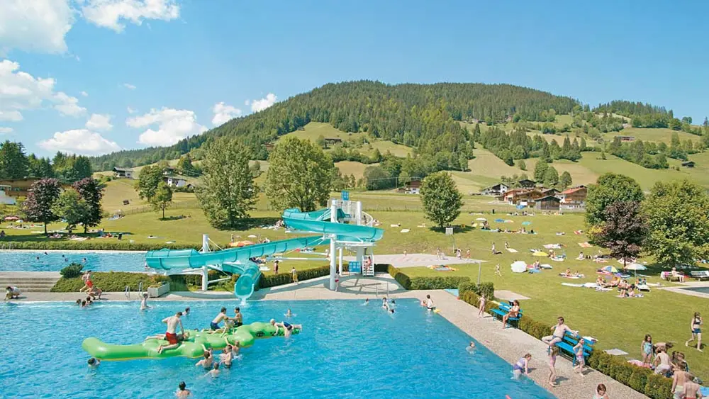 Blick auf das Bergbadl Wildschönau in Oberau
