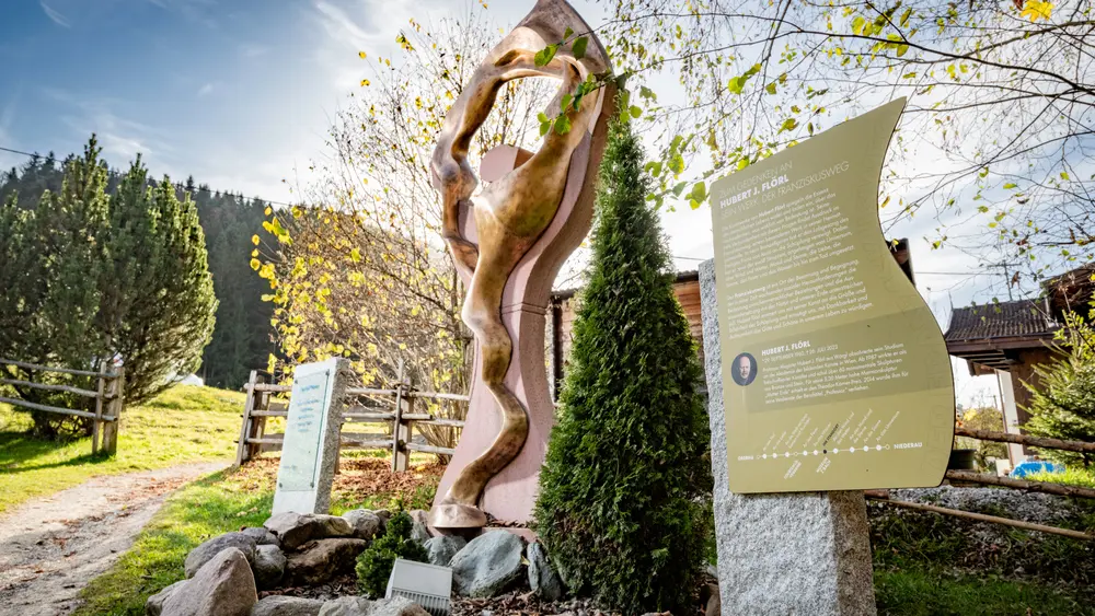 Gedenktafel Franziskusweg Hubert Floerl in Oberau (Wildschönau)