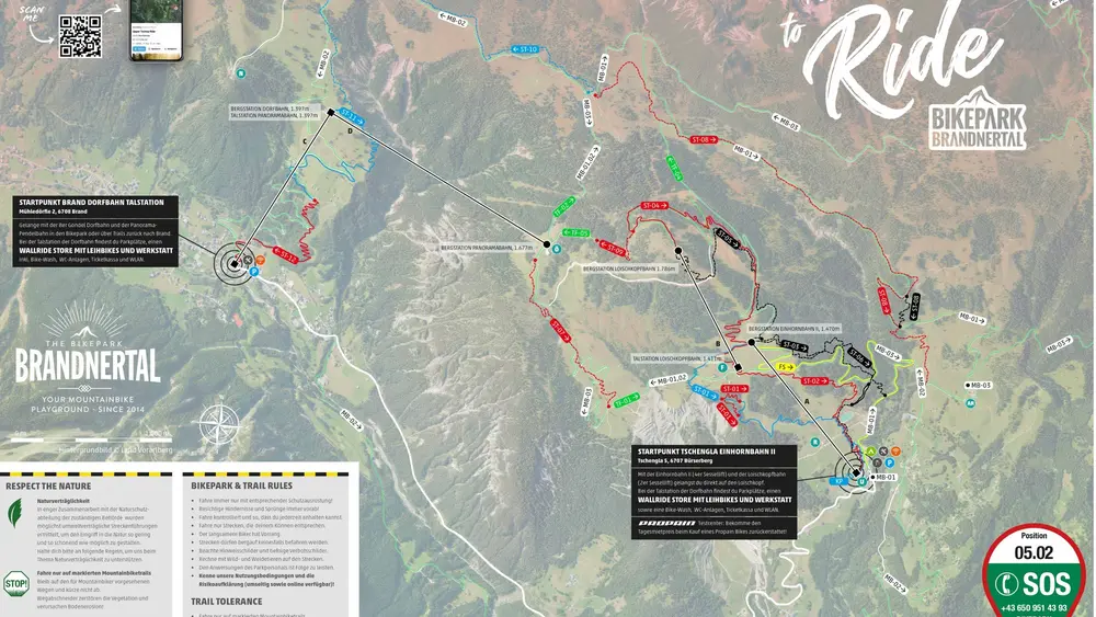 Karte Bikepark Brandnertal