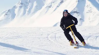 Neue Funsport-Geräte: Skibob fahren in La Plagne