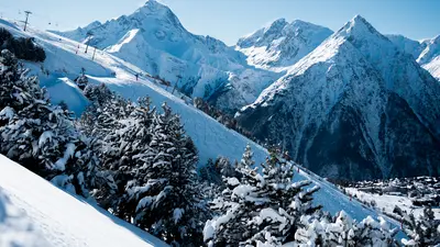 Blick auf die Bergkulisse von Les 2 Alpes