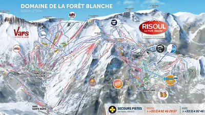 Pistenplan Risoul und Vars - Forêt Blanche