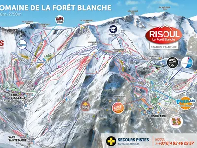 Pistenplan Risoul und Vars - Forêt Blanche