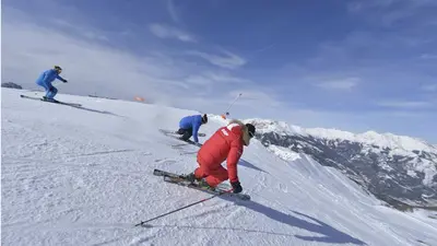 Freerider bei der Abfahrt