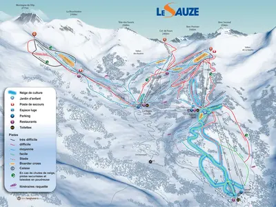Pistenplan Le Sauze - Supersauze